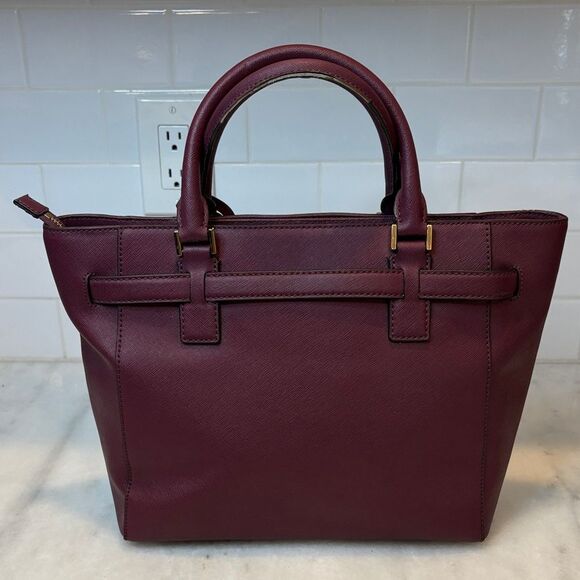 Michael Kors Hamilton Traveler Studded Satchel Saffiano Leather Bag - Picture 4 of 16